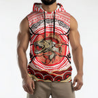 Personalised Aboriginal Barramundi Fish Sleeveless Hoodie Indigenous Dot Art - Dreamtime Spirit Animal