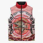 Personalised Aboriginal Barramundi Fish Sleeveless Puffer Jacket Indigenous Dot Art - Dreamtime Spirit Animal