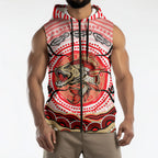 Personalised Aboriginal Barramundi Fish Sleeveless Zip Hoodie Indigenous Dot Art - Dreamtime Spirit Animal