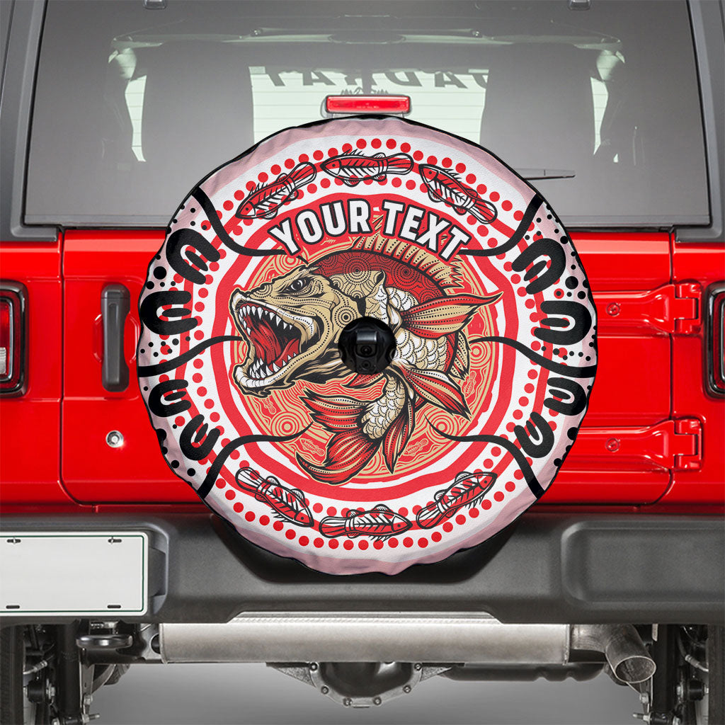 Personalised Aboriginal Barramundi Fish Spare Tire Cover Indigenous Dot Art - Dreamtime Spirit Animal