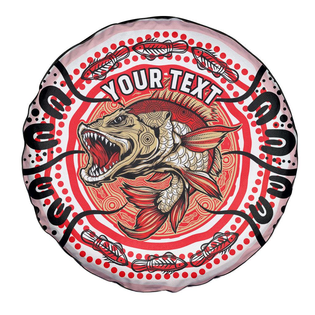 Personalised Aboriginal Barramundi Fish Spare Tire Cover Indigenous Dot Art - Dreamtime Spirit Animal