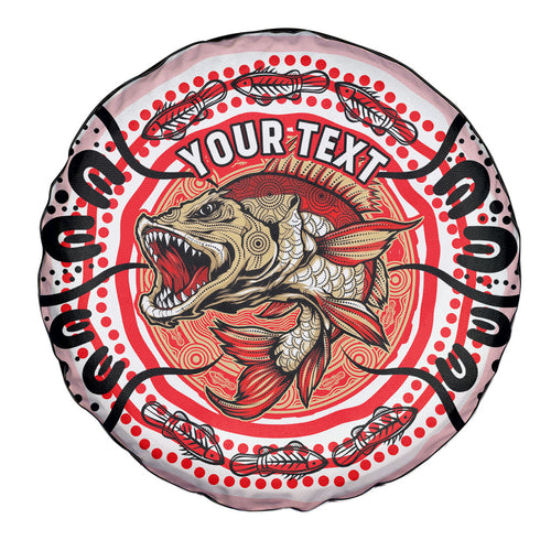 Personalised Aboriginal Barramundi Fish Spare Tire Cover Indigenous Dot Art - Dreamtime Spirit Animal