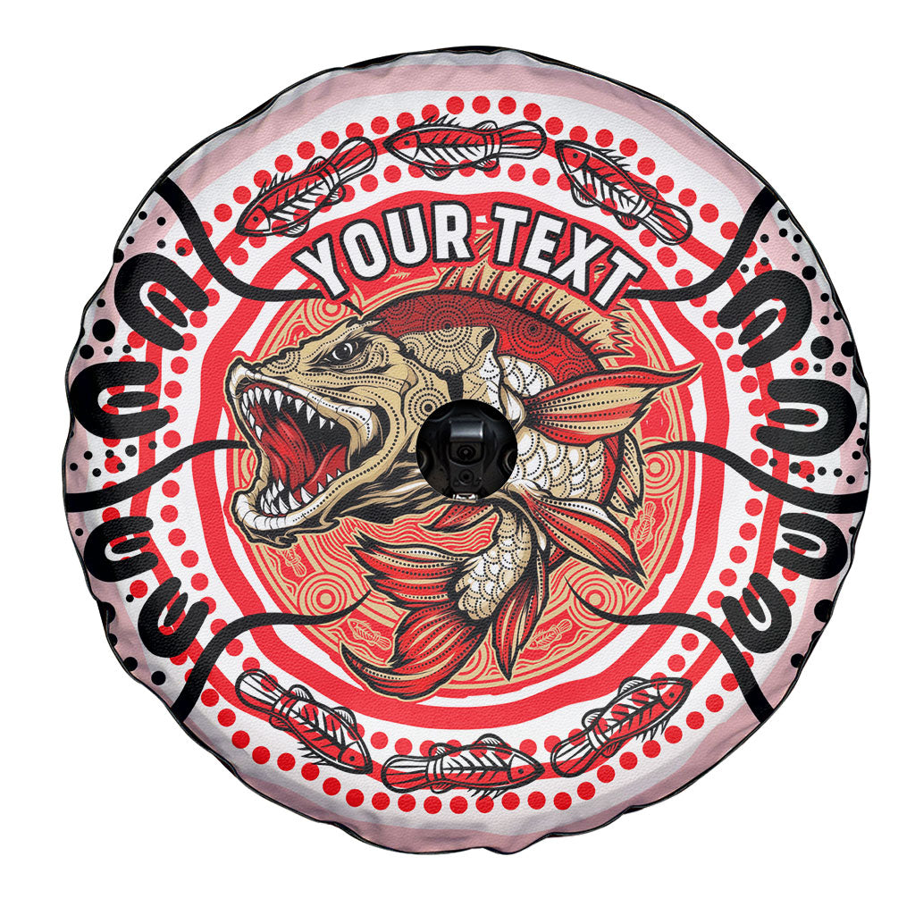 Personalised Aboriginal Barramundi Fish Spare Tire Cover Indigenous Dot Art - Dreamtime Spirit Animal