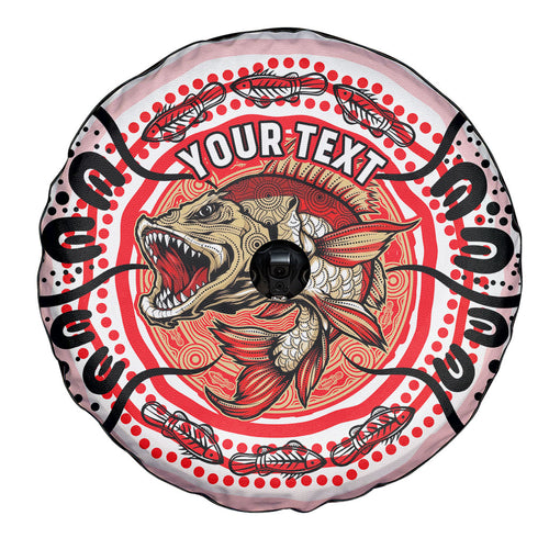 Personalised Aboriginal Barramundi Fish Spare Tire Cover Indigenous Dot Art - Dreamtime Spirit Animal