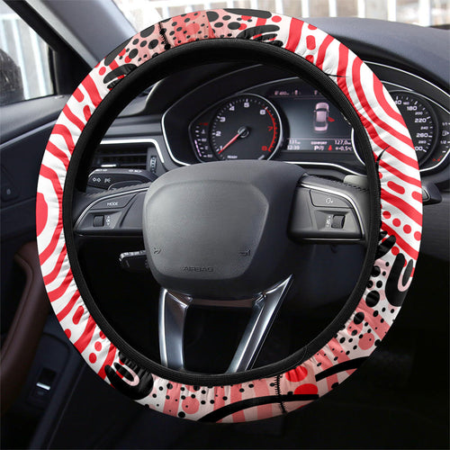Aboriginal Barramundi Fish Steering Wheel Cover Indigenous Dot Art - Dreamtime Spirit Animal