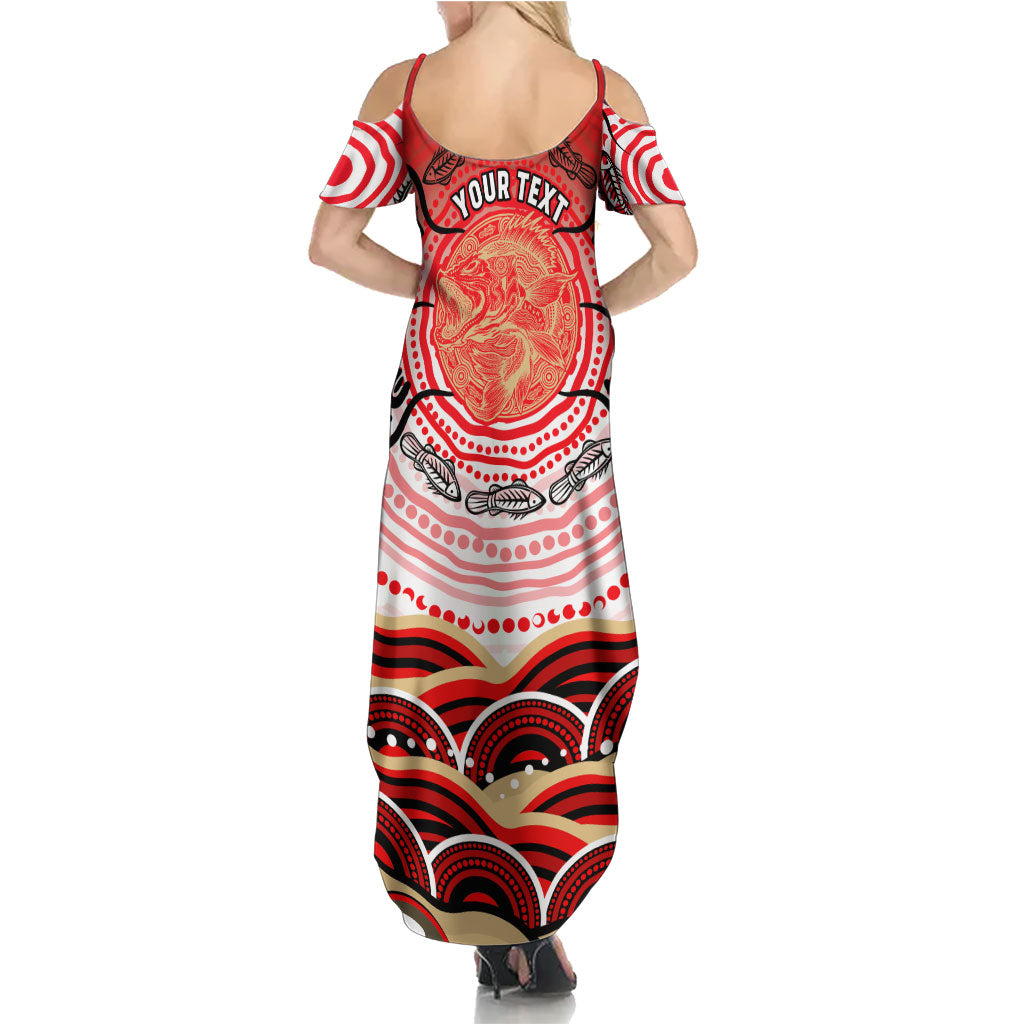 Personalised Aboriginal Barramundi Fish Summer Maxi Dress Indigenous Dot Art - Dreamtime Spirit Animal