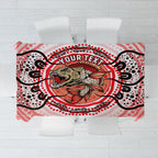 Personalised Aboriginal Barramundi Fish Tablecloth Indigenous Dot Art - Dreamtime Spirit Animal