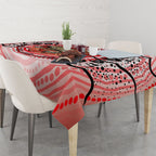 Personalised Aboriginal Barramundi Fish Tablecloth Indigenous Dot Art - Dreamtime Spirit Animal