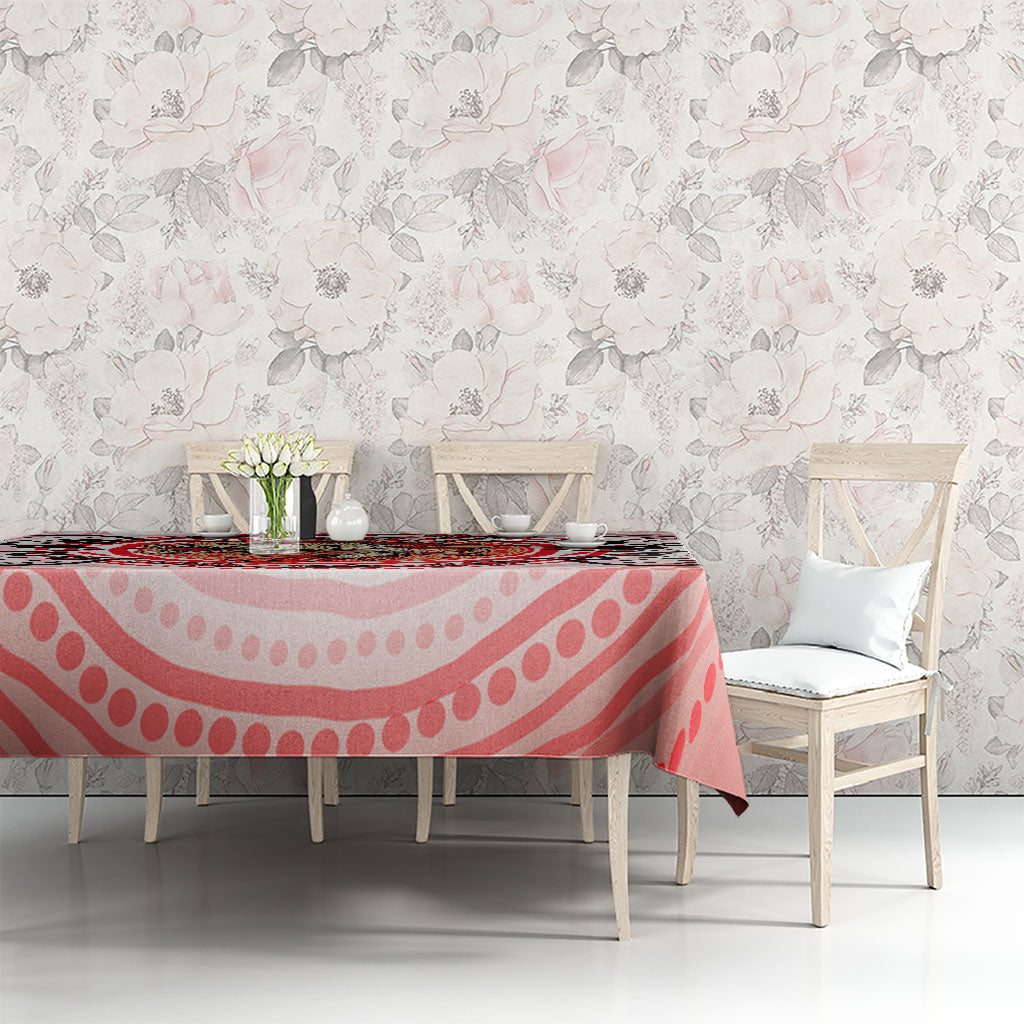 Personalised Aboriginal Barramundi Fish Tablecloth Indigenous Dot Art - Dreamtime Spirit Animal