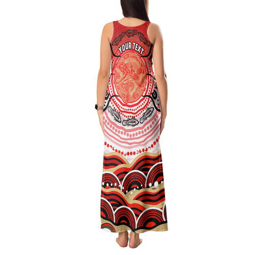 Personalised Aboriginal Barramundi Fish Tank Maxi Dress Indigenous Dot Art - Dreamtime Spirit Animal