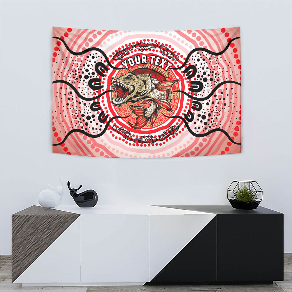 Personalised Aboriginal Barramundi Fish Tapestry Indigenous Dot Art - Dreamtime Spirit Animal