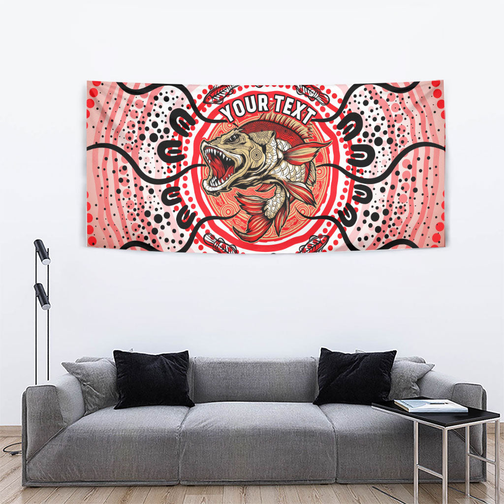 Personalised Aboriginal Barramundi Fish Tapestry Indigenous Dot Art - Dreamtime Spirit Animal