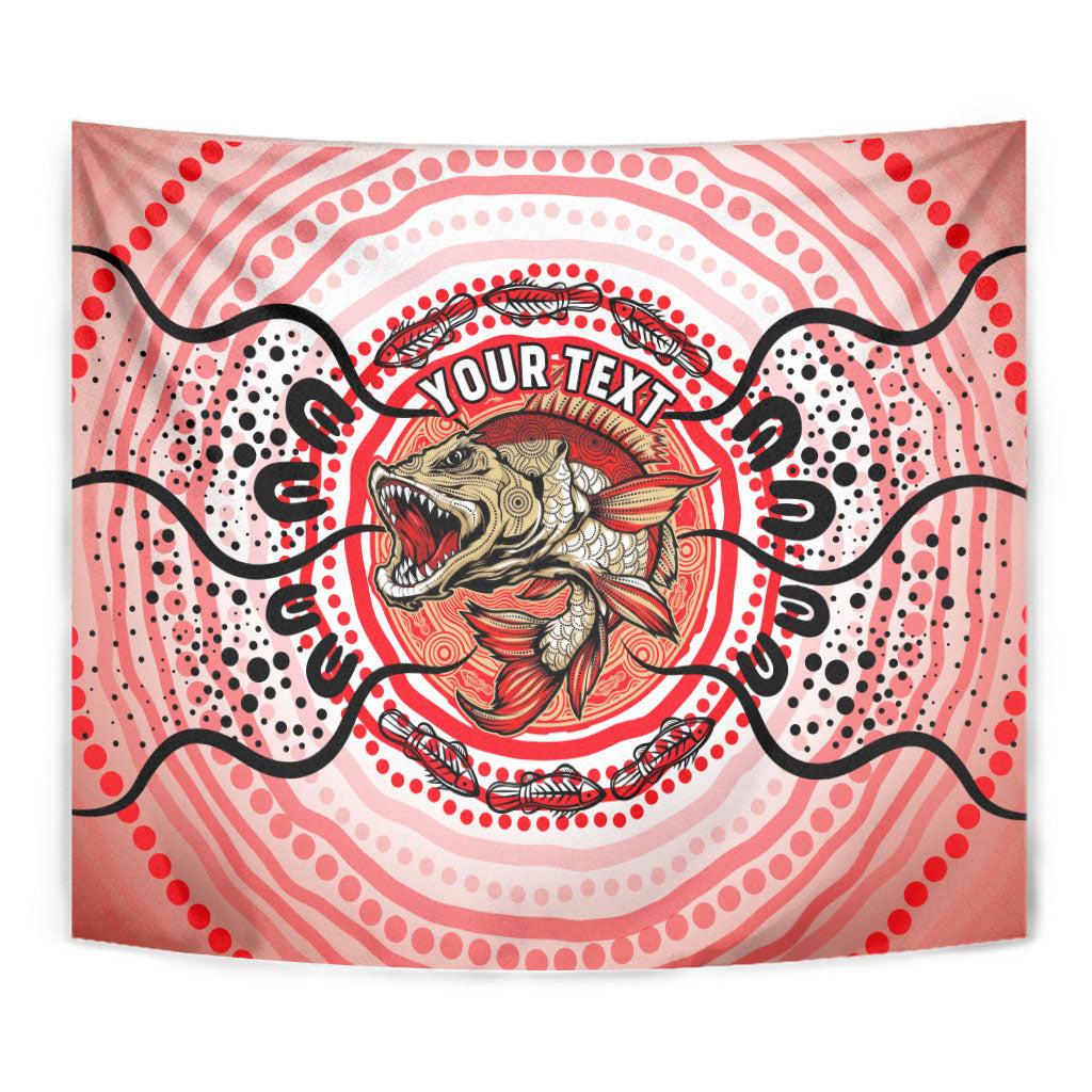 Personalised Aboriginal Barramundi Fish Tapestry Indigenous Dot Art - Dreamtime Spirit Animal