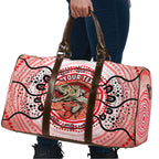 Personalised Aboriginal Barramundi Fish Travel Bag Indigenous Dot Art - Dreamtime Spirit Animal