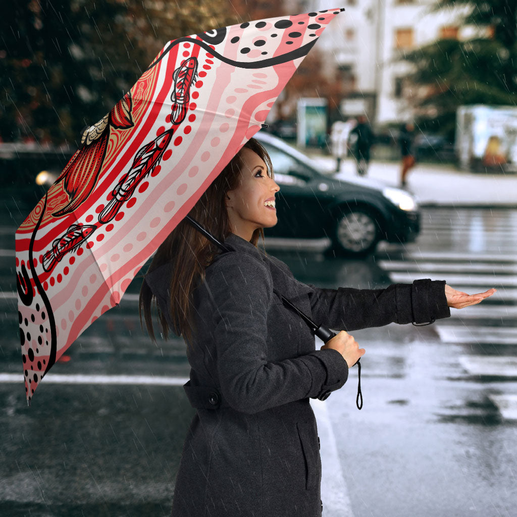 Personalised Aboriginal Barramundi Fish Umbrella Indigenous Dot Art - Dreamtime Spirit Animal