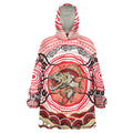 Personalised Aboriginal Barramundi Fish Wearable Blanket Hoodie Indigenous Dot Art - Dreamtime Spirit Animal