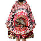 Personalised Aboriginal Barramundi Fish Wearable Blanket Hoodie Indigenous Dot Art - Dreamtime Spirit Animal