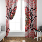 Personalised Aboriginal Barramundi Fish Window Curtain Indigenous Dot Art - Dreamtime Spirit Animal