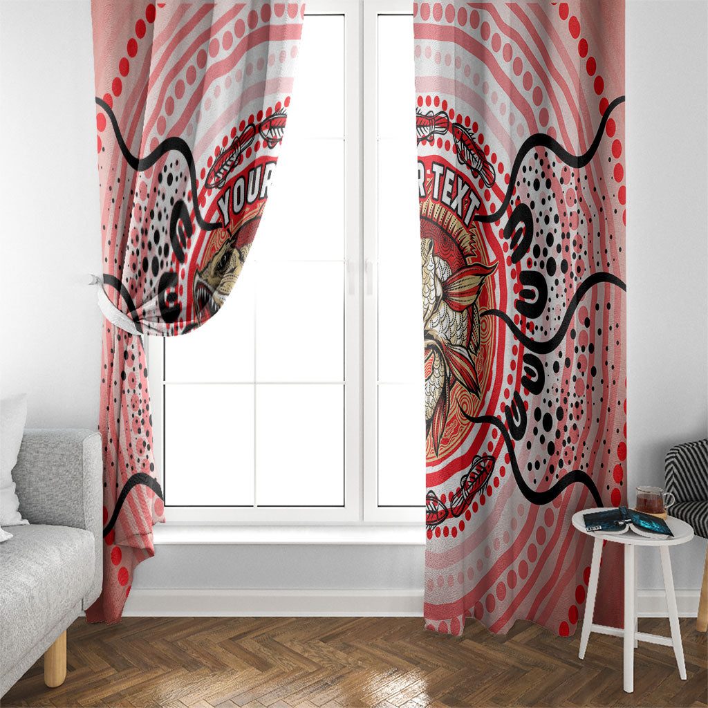 Personalised Aboriginal Barramundi Fish Window Curtain Indigenous Dot Art - Dreamtime Spirit Animal