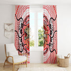 Personalised Aboriginal Barramundi Fish Window Curtain Indigenous Dot Art - Dreamtime Spirit Animal