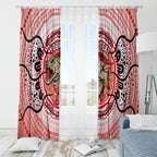 Personalised Aboriginal Barramundi Fish Window Curtain Indigenous Dot Art - Dreamtime Spirit Animal