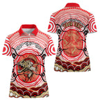 Personalised Aboriginal Barramundi Fish Women Polo Shirt Indigenous Dot Art - Dreamtime Spirit Animal