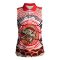 Personalised Aboriginal Barramundi Fish Women Sleeveless Polo Shirt Indigenous Dot Art - Dreamtime Spirit Animal