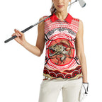 Personalised Aboriginal Barramundi Fish Women Sleeveless Polo Shirt Indigenous Dot Art - Dreamtime Spirit Animal