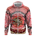 Personalised Aboriginal Barramundi Fish Zip Hoodie Indigenous Dot Art - Dreamtime Spirit Animal