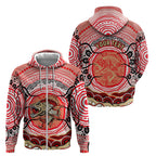 Personalised Aboriginal Barramundi Fish Zip Hoodie Indigenous Dot Art - Dreamtime Spirit Animal