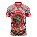 Personalised Aboriginal Barramundi Fish Zipper Polo Shirt Indigenous Dot Art - Dreamtime Spirit Animal