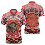 Personalised Aboriginal Barramundi Fish Zipper Polo Shirt Indigenous Dot Art - Dreamtime Spirit Animal