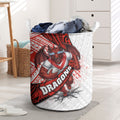 St George Illawarra Dragons Rugby Laundry Basket Tribal Polynesian Power Art - Lightning Mascot