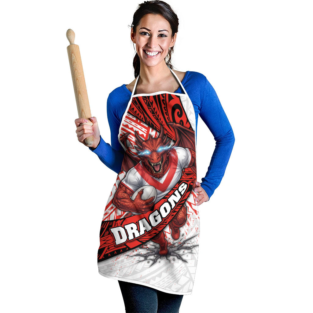 St George Illawarra Dragons Rugby Apron Tribal Polynesian Power Art - Lightning Mascot