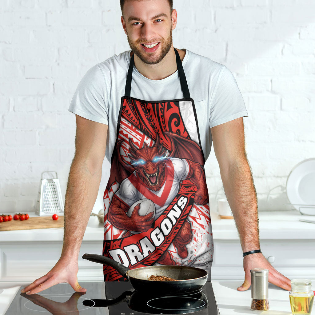 St George Illawarra Dragons Rugby Apron Tribal Polynesian Power Art - Lightning Mascot