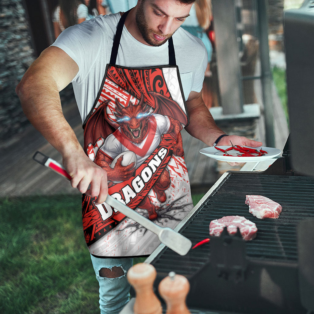 St George Illawarra Dragons Rugby Apron Tribal Polynesian Power Art - Lightning Mascot