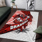 St George Illawarra Dragons Rugby Area Rug Tribal Polynesian Power Art - Lightning Mascot