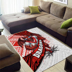St George Illawarra Dragons Rugby Area Rug Tribal Polynesian Power Art - Lightning Mascot