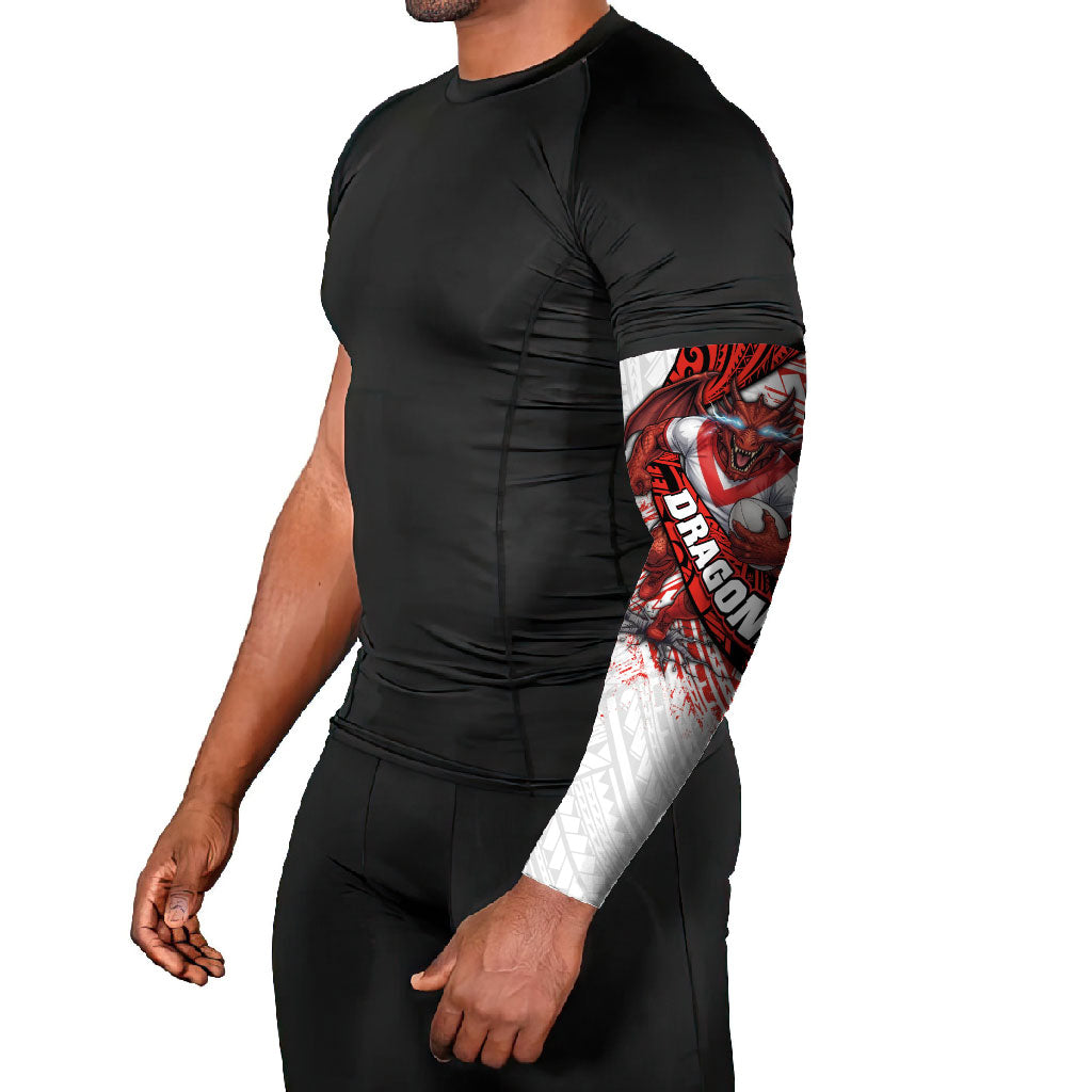 St George Illawarra Dragons Rugby Arm Sleeves Tribal Polynesian Power Art - Lightning Mascot