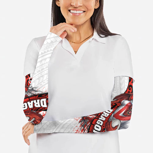St George Illawarra Dragons Rugby Arm Sleeves Tribal Polynesian Power Art - Lightning Mascot