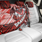 St George Illawarra Dragons Rugby Back Car Seat Cover Tribal Polynesian Power Art - Lightning Mascot