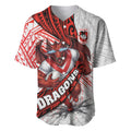 St George Illawarra Dragons Rugby Baseball Jersey Tribal Polynesian Power Art - Lightning Mascot