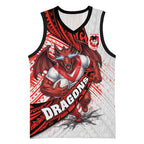 St George Illawarra Dragons Rugby Basketball Jersey Tribal Polynesian Power Art - Lightning Mascot