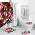 St George Illawarra Dragons Rugby Bathroom Set Tribal Polynesian Power Art - Lightning Mascot
