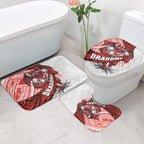 St George Illawarra Dragons Rugby Bathroom Set Tribal Polynesian Power Art - Lightning Mascot