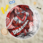 St George Illawarra Dragons Rugby Beach Blanket Tribal Polynesian Power Art - Lightning Mascot