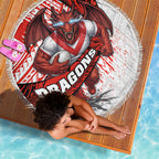 St George Illawarra Dragons Rugby Beach Blanket Tribal Polynesian Power Art - Lightning Mascot