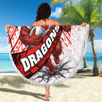 St George Illawarra Dragons Rugby Beach Blanket Tribal Polynesian Power Art - Lightning Mascot