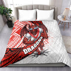 St George Illawarra Dragons Rugby Bedding Set Tribal Polynesian Power Art - Lightning Mascot