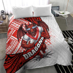 St George Illawarra Dragons Rugby Bedding Set Tribal Polynesian Power Art - Lightning Mascot